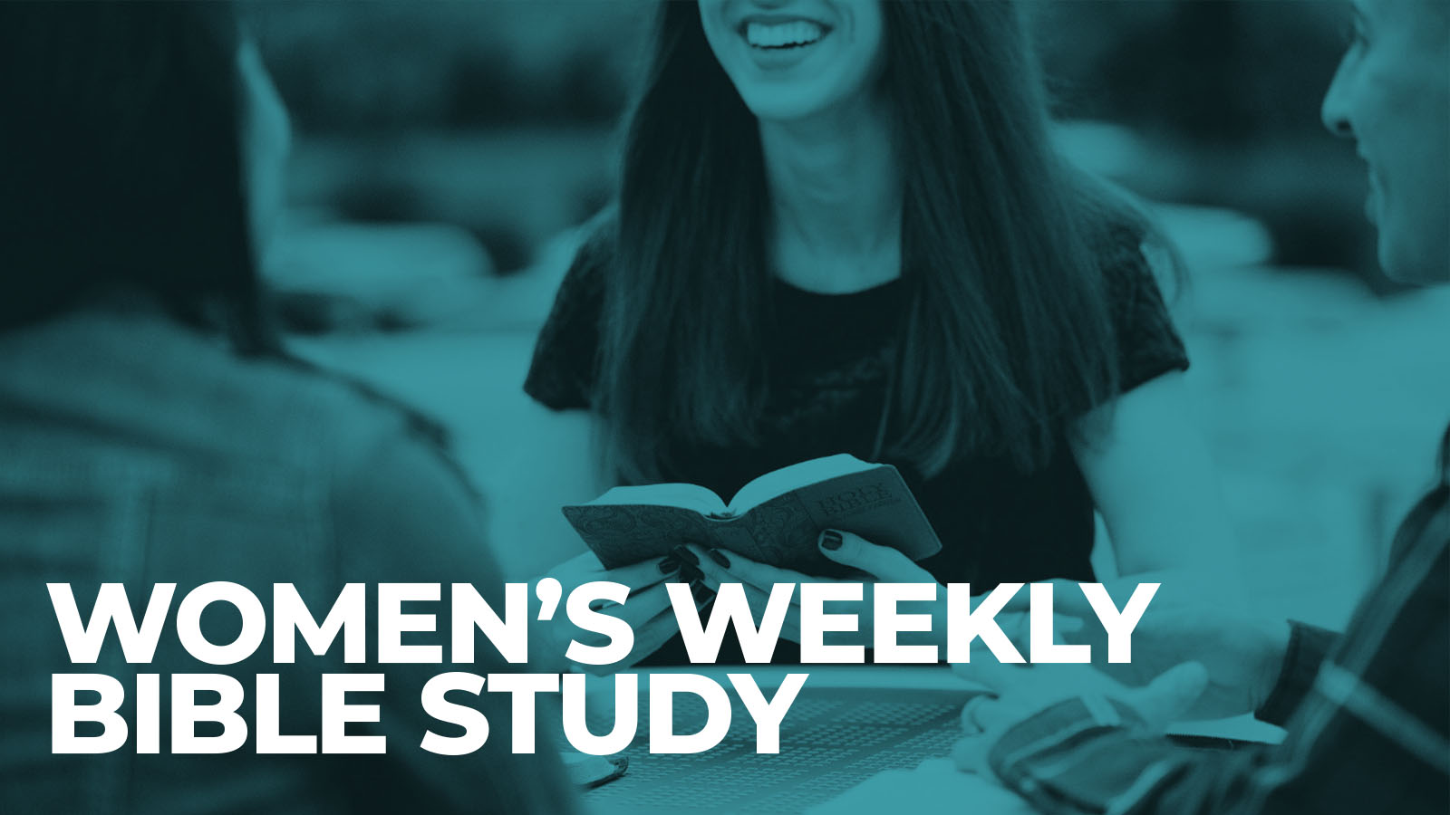 Women gathered for weekly Bible study with open books